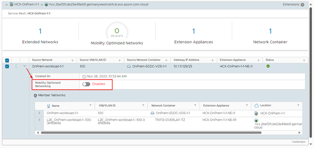 Enable Mobility Optimized Networking on existing network extension